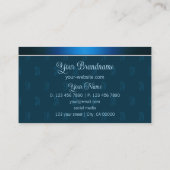 Chic Aquamarin Blue mit Monogram Muster Beruflich Visitenkarte (Rückseite)