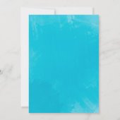 Chic Aquamarin Blue Peony Blume Brunch & Bubbly Einladung (Rückseite)