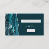 Chic Aquamarin Blue Silver Agate Wedding Escort Platzkarte (Vorderseite)
