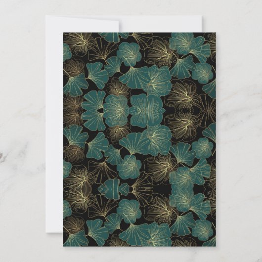 Chic Aquamarin Botanical Birthday Einladung (Rückseite)