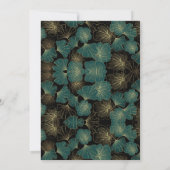 Chic Aquamarin Botanical Birthday Einladung (Rückseite)