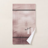 Chic Aquamarin Brushed Metal Mit Monogramm Elegant Badhandtuch Set (Handtuch)