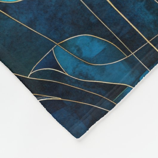 Chic aquamarin Chrysanthemum Fleecedecke (Ecke)