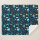 Chic aquamarin Chrysanthemum Sherpadecke (Vorderseite (Horizontal))