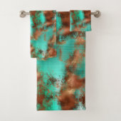 Chic Aquamarin Copper Boho Badhandtuch Set (Insitu)