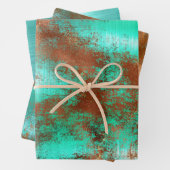 Chic Aquamarin Copper Boho Geschenkpapier Set (Beispiel)