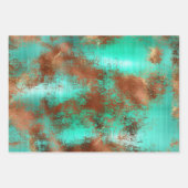 Chic Aquamarin Copper Boho Geschenkpapier Set (Vorderseite)
