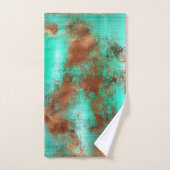 Chic Aquamarin Copper Boho Handtuch (Handtuch)