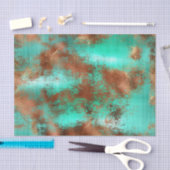 Chic Aquamarin Copper Boho Seidenpapier (Handwerk)