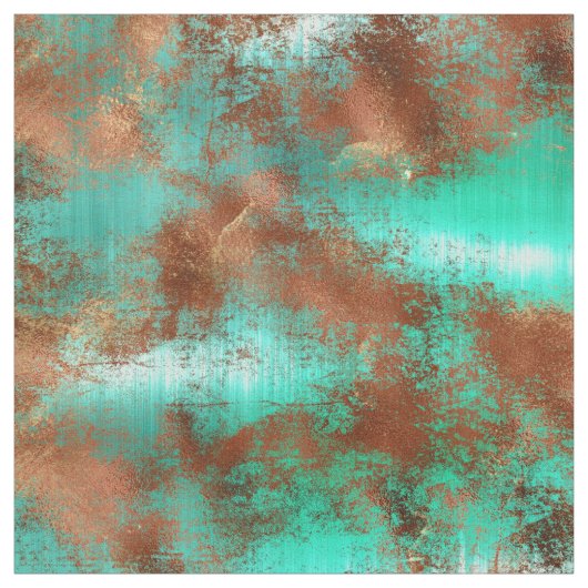 Chic Aquamarin Copper Boho Stoff (Muster)