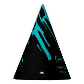 Chic Aquamarin Glitzer Tropfen Sweet 16 Geburtstag Partyhütchen (Links)