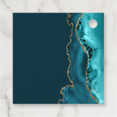 Chic Aquamarin Gold Agate Bat Mitzvah Party Geschenkanhänger (Rückseite)