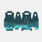 Chic Aquamarin Gold Agate Bat Mitzvah Party Geschenkschachtel (Ungefaltet)