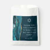 Chic Aquamarin Gold Bat Mitzvah Personalisiertes P Geschenktütchen (Vorderseite)