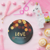 Chic Aquamarin Gold Bokeh Glitzer String Lights We Pappteller (Party)