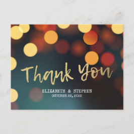 Chic Aquamarin Gold Bokeh Lights Hochzeit Vielen D Postkarte