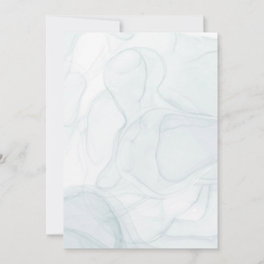 Chic Aquamarin Gold Ethereal Hochzeiten Tischnumme Einladung (Rückseite)