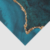 Chic Aquamarin Gold Glitzer Agate Custom Monogram Seidenpapier (Detail)