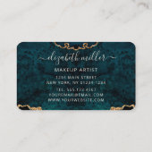 Chic Aquamarin Gold Glitzer Agate Custom Monogram Visitenkarte (Rückseite)