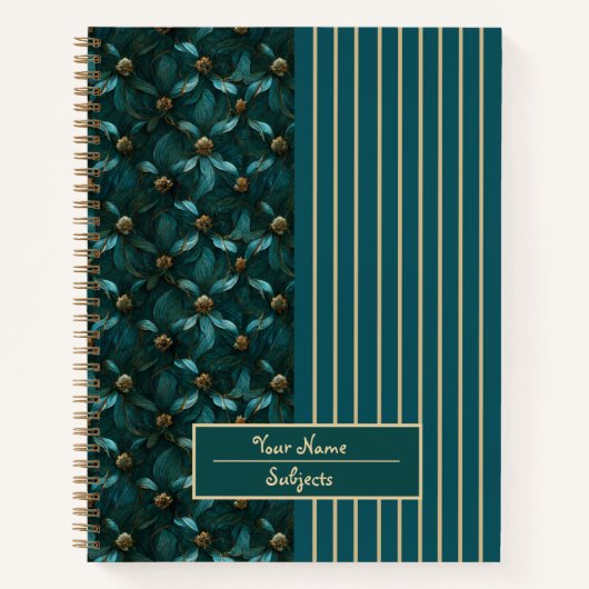 Chic aquamarin-gold-Notebook Notizblock (Vorderseite)