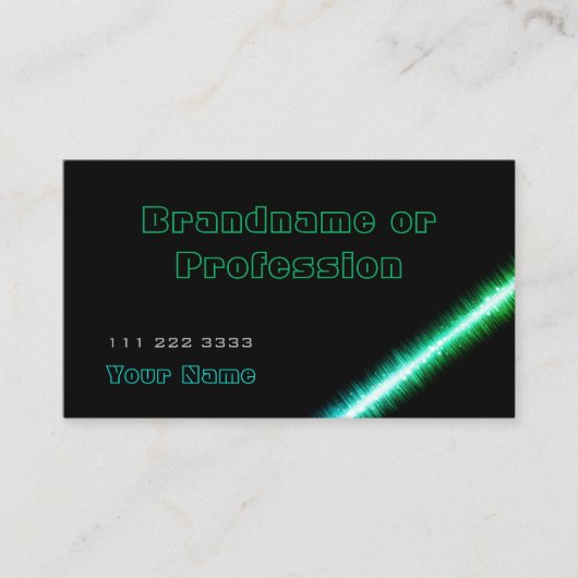 Chic Aquamarin Green Style auf klassisch schwarz-e Visitenkarte (Vorderseite)
