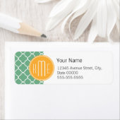 Chic Aquamarin-grüne Quatrefolie mit gelber Monogr (Insitu)