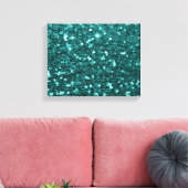 Chic Aquamarin Imitats Glitzer Leinwanddruck (Insitu (Wohnzimmer))