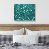 Chic Aquamarin Imitats Glitzer Leinwanddruck (Insitu (Schlafzimmer))