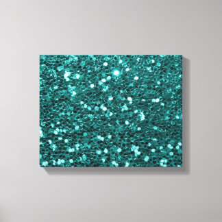 Chic Aquamarin Imitats Glitzer Leinwanddruck
