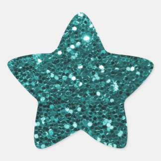 Chic Aquamarin Imitats Glitzer Stern-Aufkleber