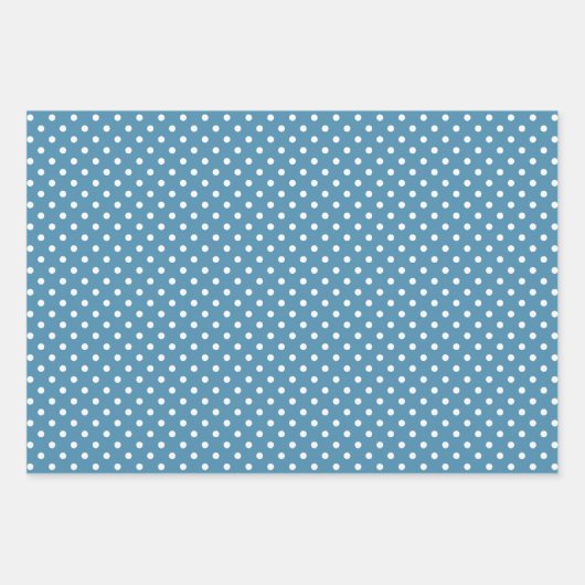 Chic Aquamarin Light Blue White Polka Dots Muster Geschenkpapier Set (Vorderseite 2)