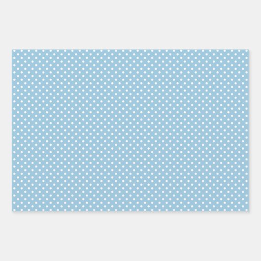 Chic Aquamarin Light Blue White Polka Dots Muster Geschenkpapier Set (Vorderseite)