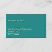 Chic aquamarin mit Bratenfett-Goldgeschäfts-Karte Visitenkarte (Rückseite)