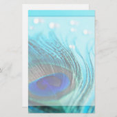 Chic Aquamarin Peacock Jewels Briefpapier (Vorne/Hinten)