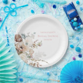 Chic Aquamarin Petals und Prosecco Blumenkohl Brau Pappteller (Party)