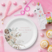 Chic Aquamarin Petals und Prosecco Blumenkohl Brau Pappteller (Party)