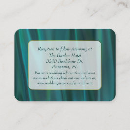 Chic Aquamarin Satin Wedding Card Begleitkarte