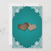 Chic Aquamarin Sunflower Wedding Einladung (Rückseite)