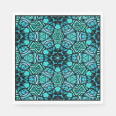 Chic Aquamarin Türkis Retro Oriental Mosaik Muster Serviette (Vorderseite)