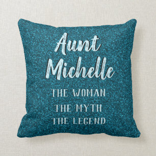 Chic Aquamarin Typografy Tante Name Kissen