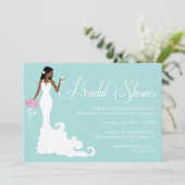Chic-aquamarine moderne Braut-Posh Brautparty Einladung (Stehend Vorderseite)