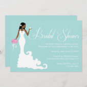 Chic-aquamarine moderne Braut-Posh Brautparty Einladung (Vorne/Hinten)