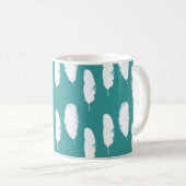Chic-aquamarine weiße Federn Kaffeetasse (VorderseiteRechts)