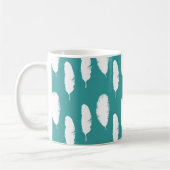 Chic-aquamarine weiße Federn Kaffeetasse (Links)