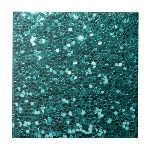 Chic-aquamariner Imitat-Glitzer Fliese (Vorderseite)
