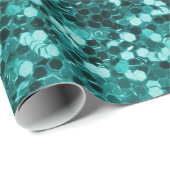 Chic-aquamariner Imitat-Glitzer Geschenkpapier (Rolleneckpunkt)