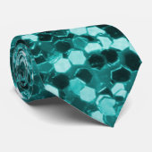 Chic-aquamariner Imitat-Glitzer Krawatte (Gerollt)