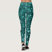 Chic-aquamariner Imitat-Glitzer Leggings (Rückseite)