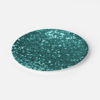 Chic-aquamariner Imitat-Glitzer Pappteller