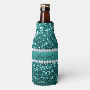 Chic-aquamariner Imitat-Glitzer und Diamanten Flaschenkühler